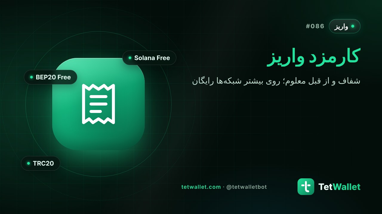 کارمزد واریز در TetWallet